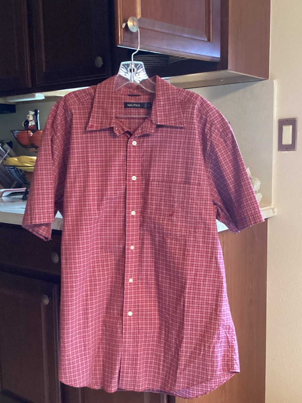 Nautica Red Plaid Short-Sleeve Button-Down Shirt